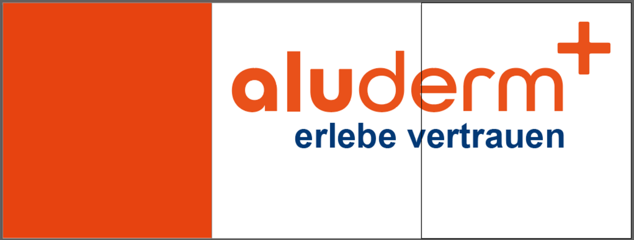 Banner mit aluderm+-Logo